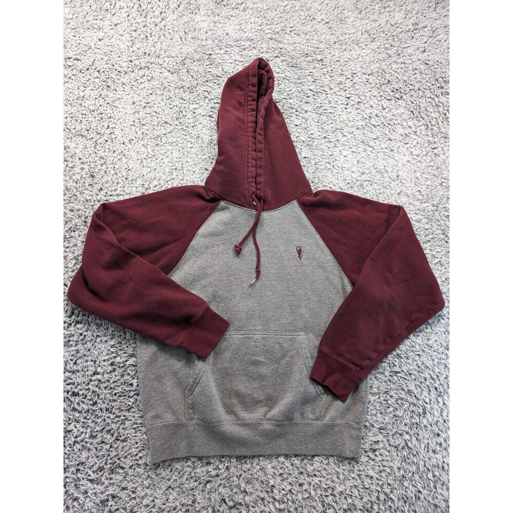 OBEY Sweatshirt Men Small Gray Red Embroidered Propaganda Hoodie Hip Hop Street
